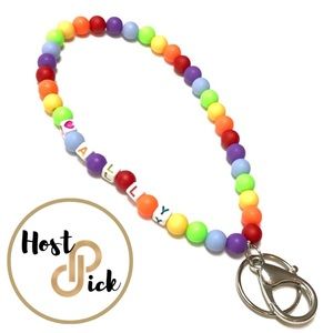 Rainbow Beaded ALLY Wristlet Keychain!
